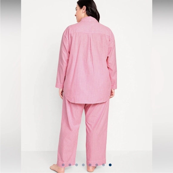 Pink Striped Plus Size Cotton Pajama Set - Picture 2 of 7